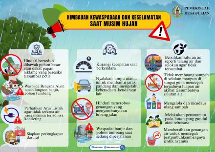 Himbauan Kewaspadaan dan Keselamatan Saat Musim Hujan